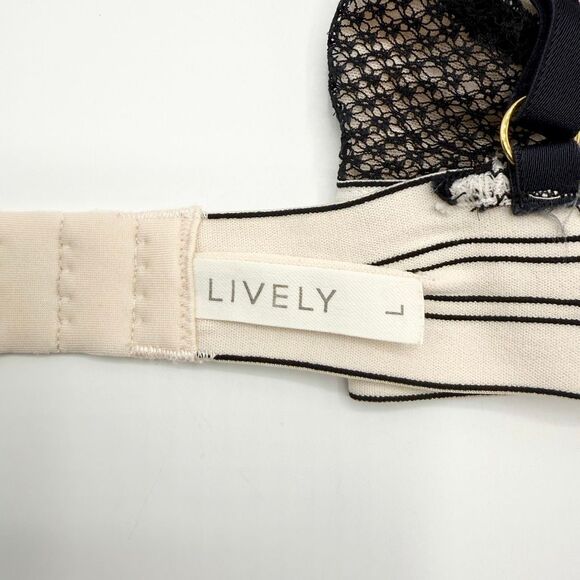 Lively Lace Mesh Black Triangle Dual Clasp Bralette - US Women’s L - Picture 6 of 8